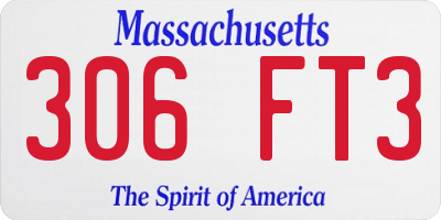 MA license plate 306FT3