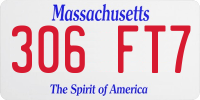 MA license plate 306FT7