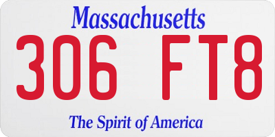 MA license plate 306FT8