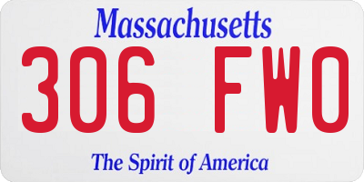 MA license plate 306FW0