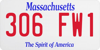 MA license plate 306FW1