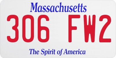 MA license plate 306FW2