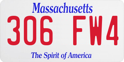 MA license plate 306FW4