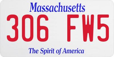 MA license plate 306FW5