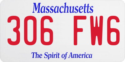 MA license plate 306FW6