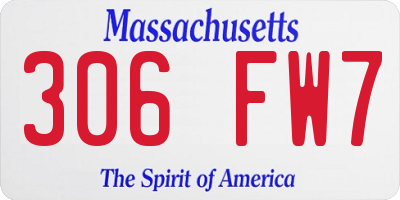 MA license plate 306FW7