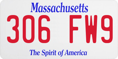 MA license plate 306FW9