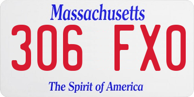 MA license plate 306FX0