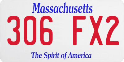 MA license plate 306FX2