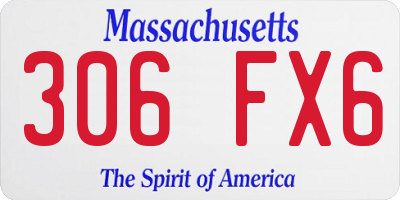 MA license plate 306FX6