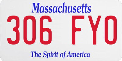 MA license plate 306FY0