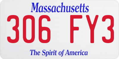 MA license plate 306FY3