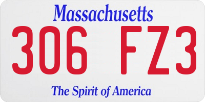 MA license plate 306FZ3