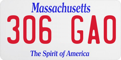 MA license plate 306GA0