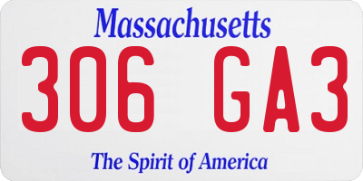 MA license plate 306GA3