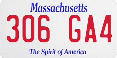 MA license plate 306GA4