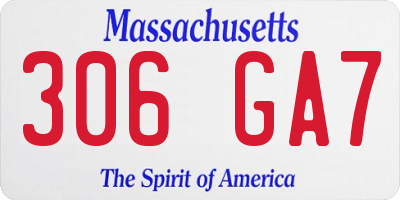 MA license plate 306GA7