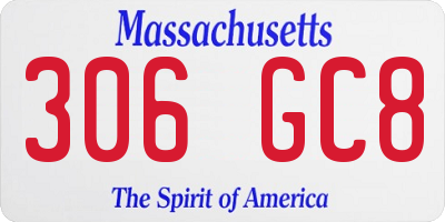 MA license plate 306GC8