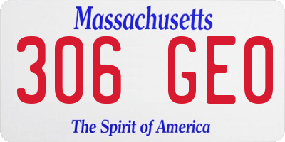MA license plate 306GE0