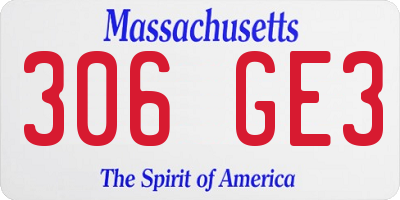 MA license plate 306GE3