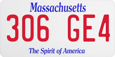 MA license plate 306GE4