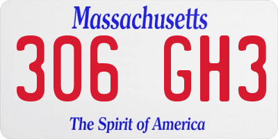 MA license plate 306GH3