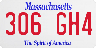 MA license plate 306GH4