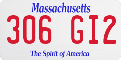 MA license plate 306GI2