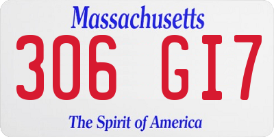 MA license plate 306GI7