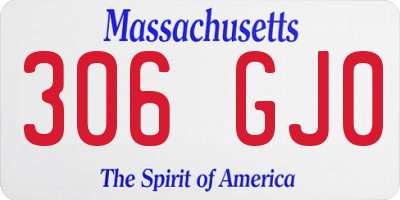 MA license plate 306GJ0