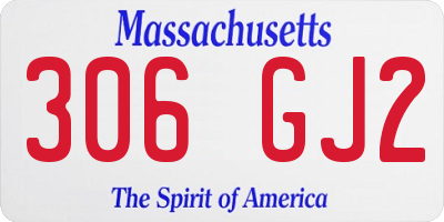 MA license plate 306GJ2