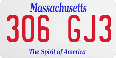 MA license plate 306GJ3