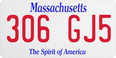 MA license plate 306GJ5