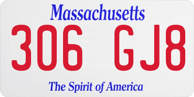 MA license plate 306GJ8