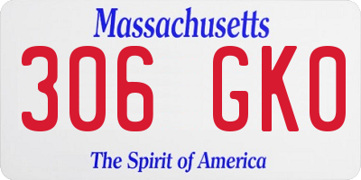 MA license plate 306GK0