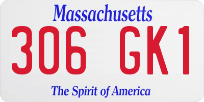 MA license plate 306GK1