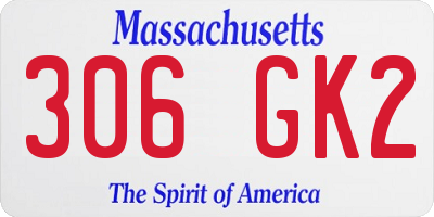 MA license plate 306GK2