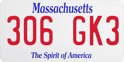 MA license plate 306GK3