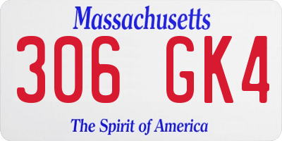 MA license plate 306GK4