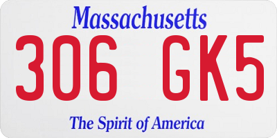 MA license plate 306GK5