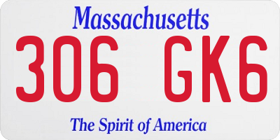 MA license plate 306GK6