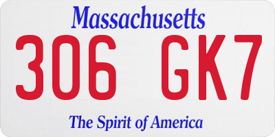 MA license plate 306GK7