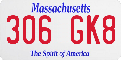 MA license plate 306GK8