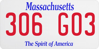 MA license plate 306GO3