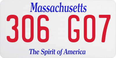 MA license plate 306GO7