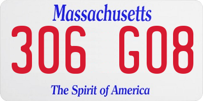 MA license plate 306GO8