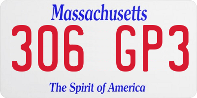 MA license plate 306GP3