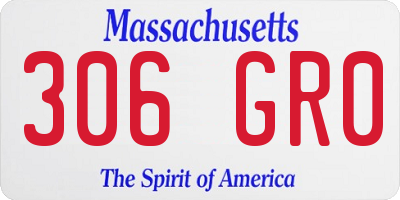 MA license plate 306GR0