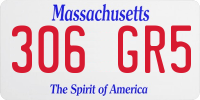 MA license plate 306GR5