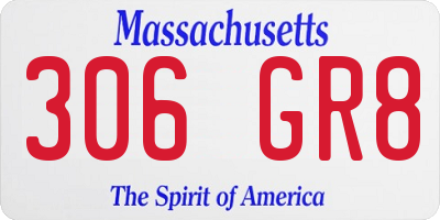 MA license plate 306GR8